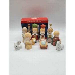 St Nicholas Square 11 Piece Hand Painted Porcelain Nativity Set with Box